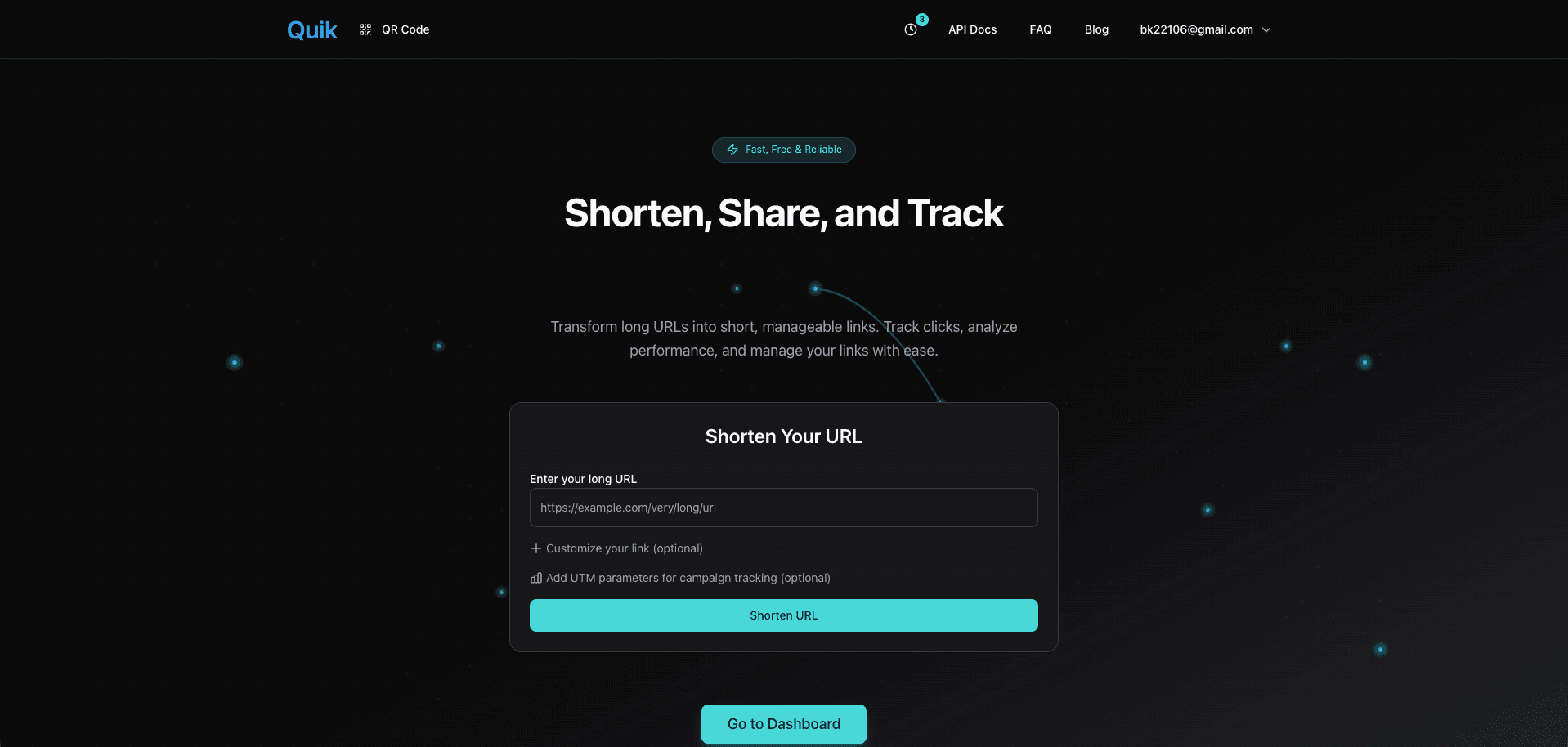 Quik 메인 화면 스크린샷